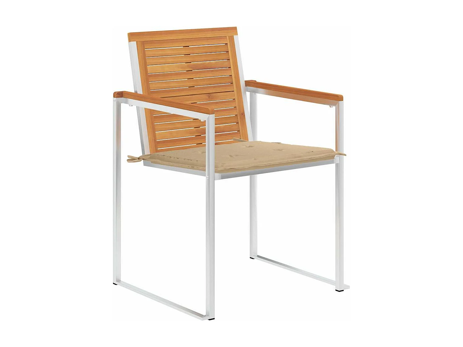 Chaises de jardin avec coussins 2 pièces Acacia solide et acier