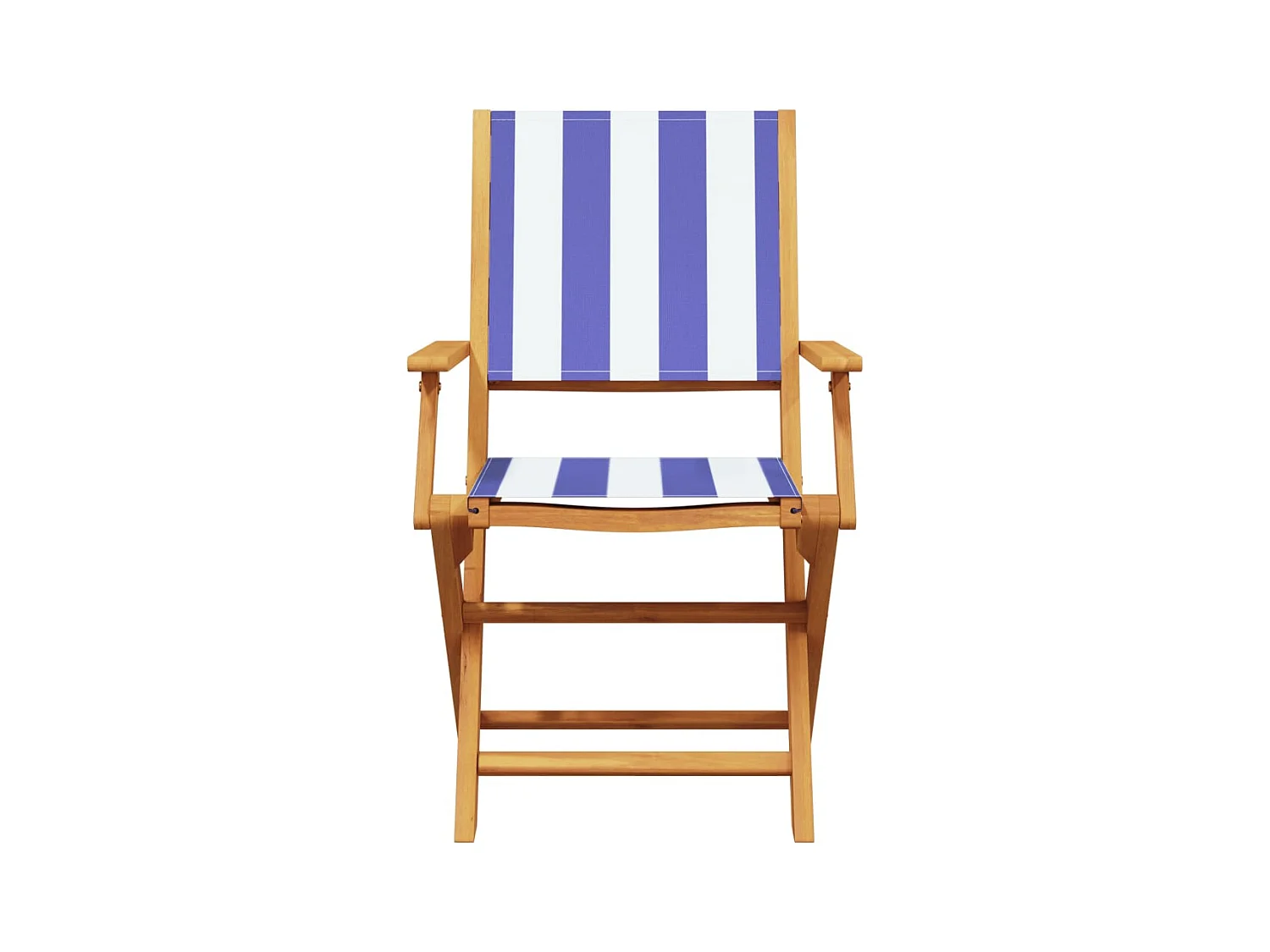 Sillas jardín reclinables 4 unidades madera maciza tela azul blanco