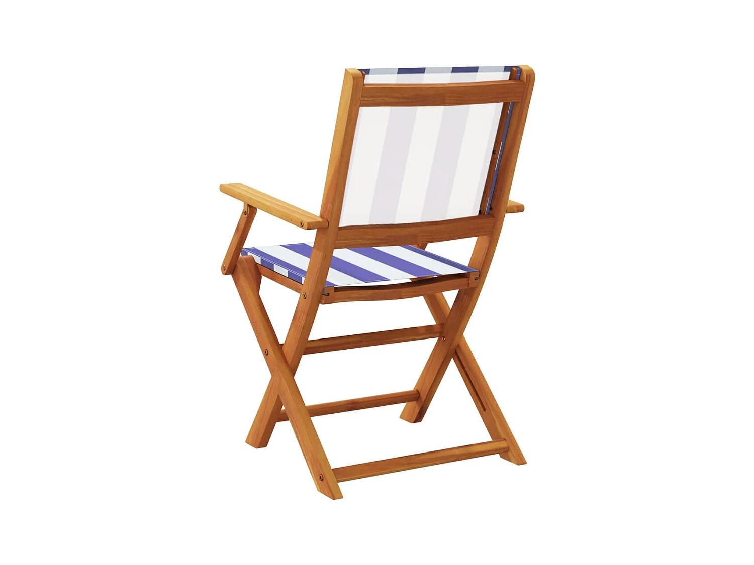 Sillas jardín reclinables 4 unidades madera maciza tela azul blanco