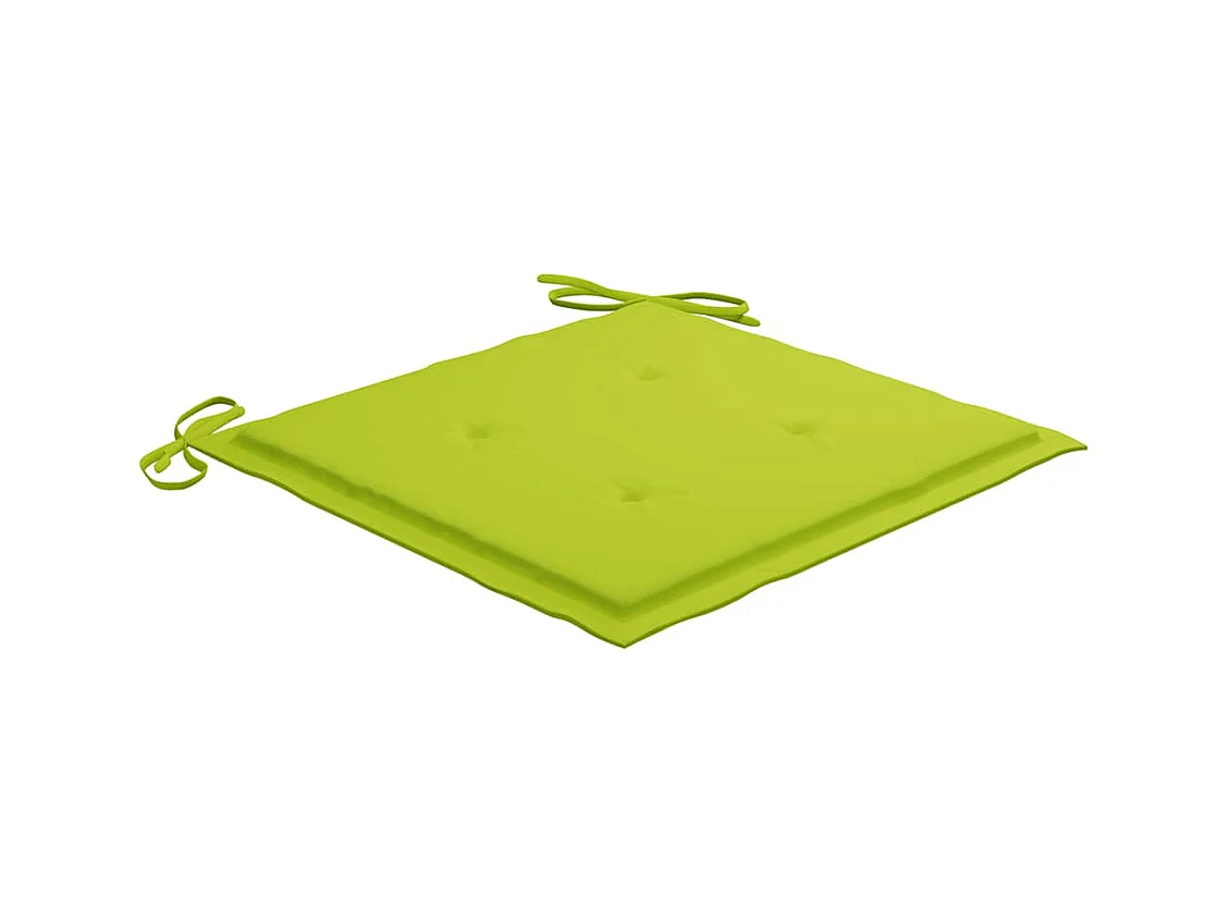 Chaises de jardin avec coussins vert vif 4 pièces Bois de teck