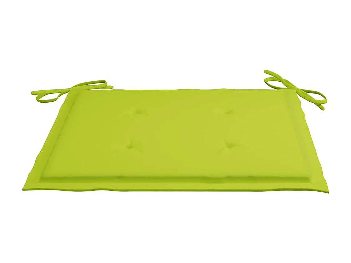 Chaises de jardin avec coussins vert vif 4 pièces Bois de teck