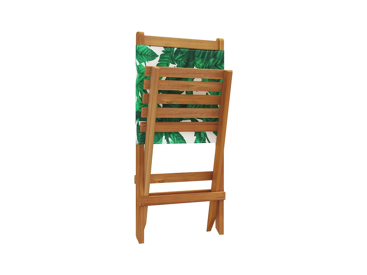 Chaises de jardin pliantes lot de 4 vert tissu et bois massif