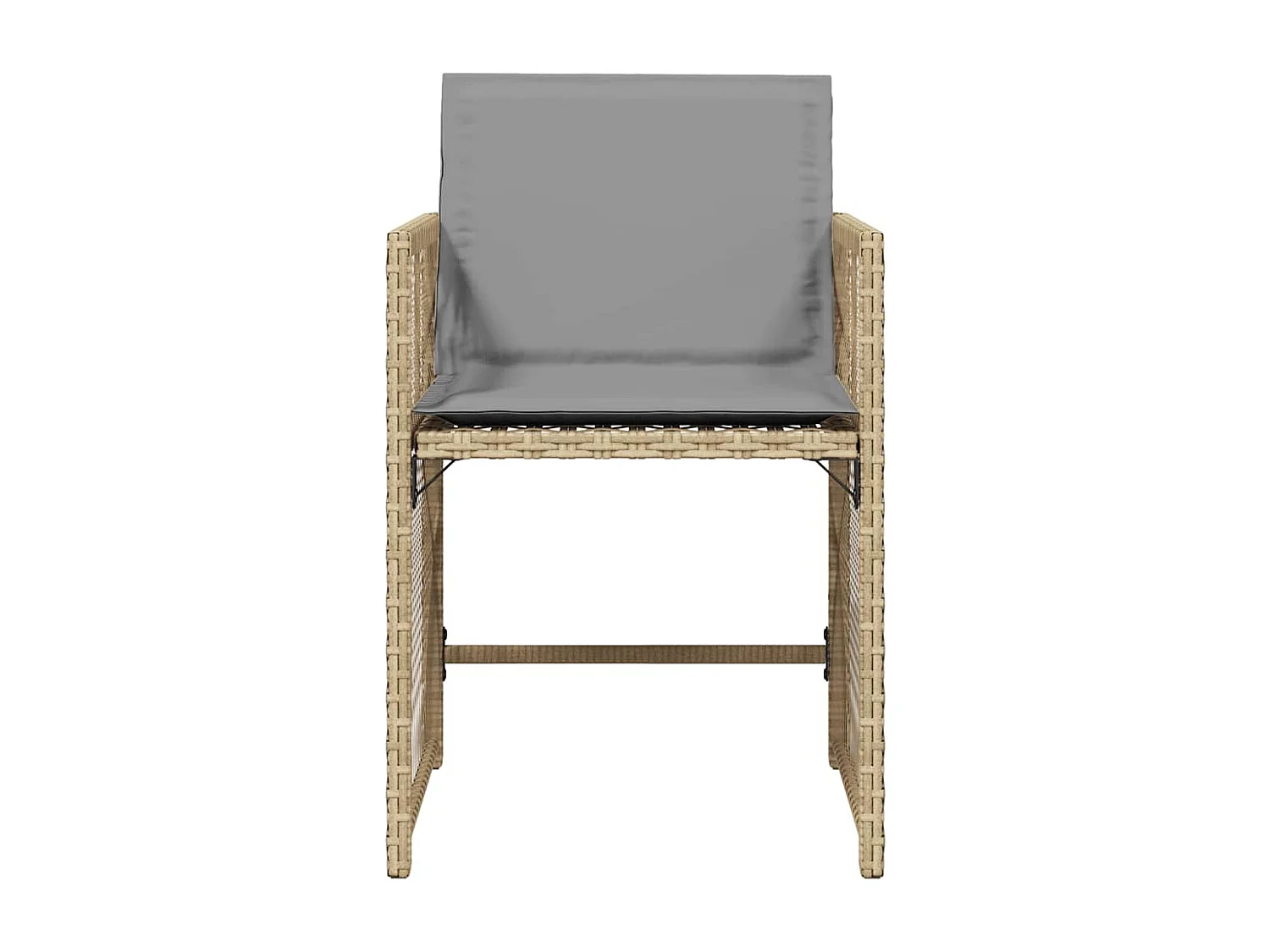 Chaises de jardin avec coussins lot de 4 mélange beige