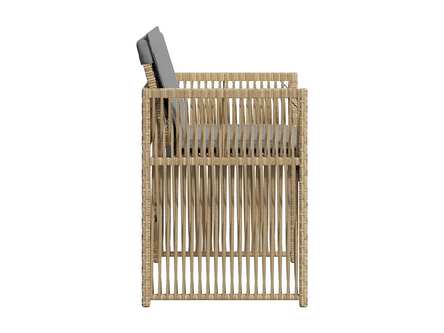 Chaises de jardin avec coussins lot de 4 mélange beige