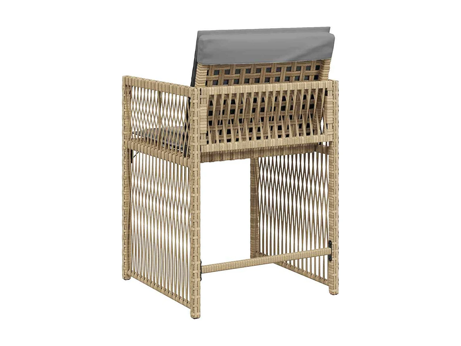 Chaises de jardin avec coussins lot de 4 mélange beige