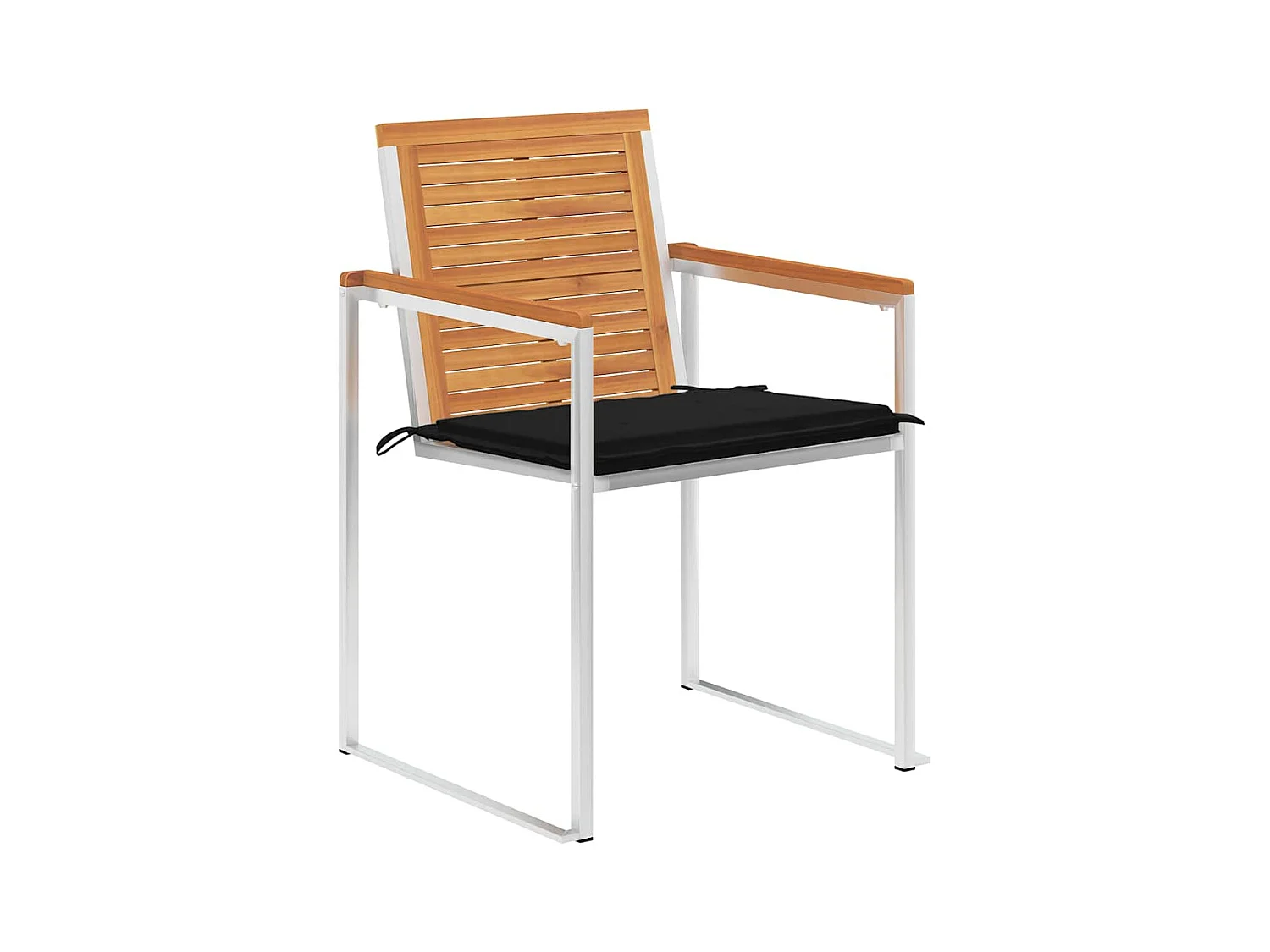 Chaises de jardin lot de 8 avec coussins Bois d'acacia solide