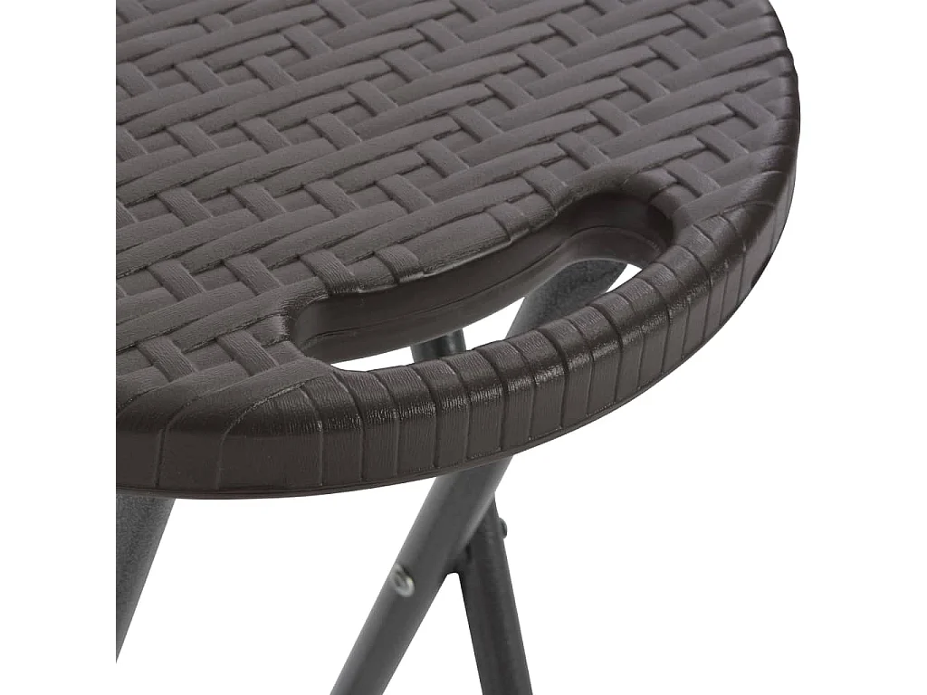 Taburetes jardín plegable 2 unidades HDPE acero marrón look ratán