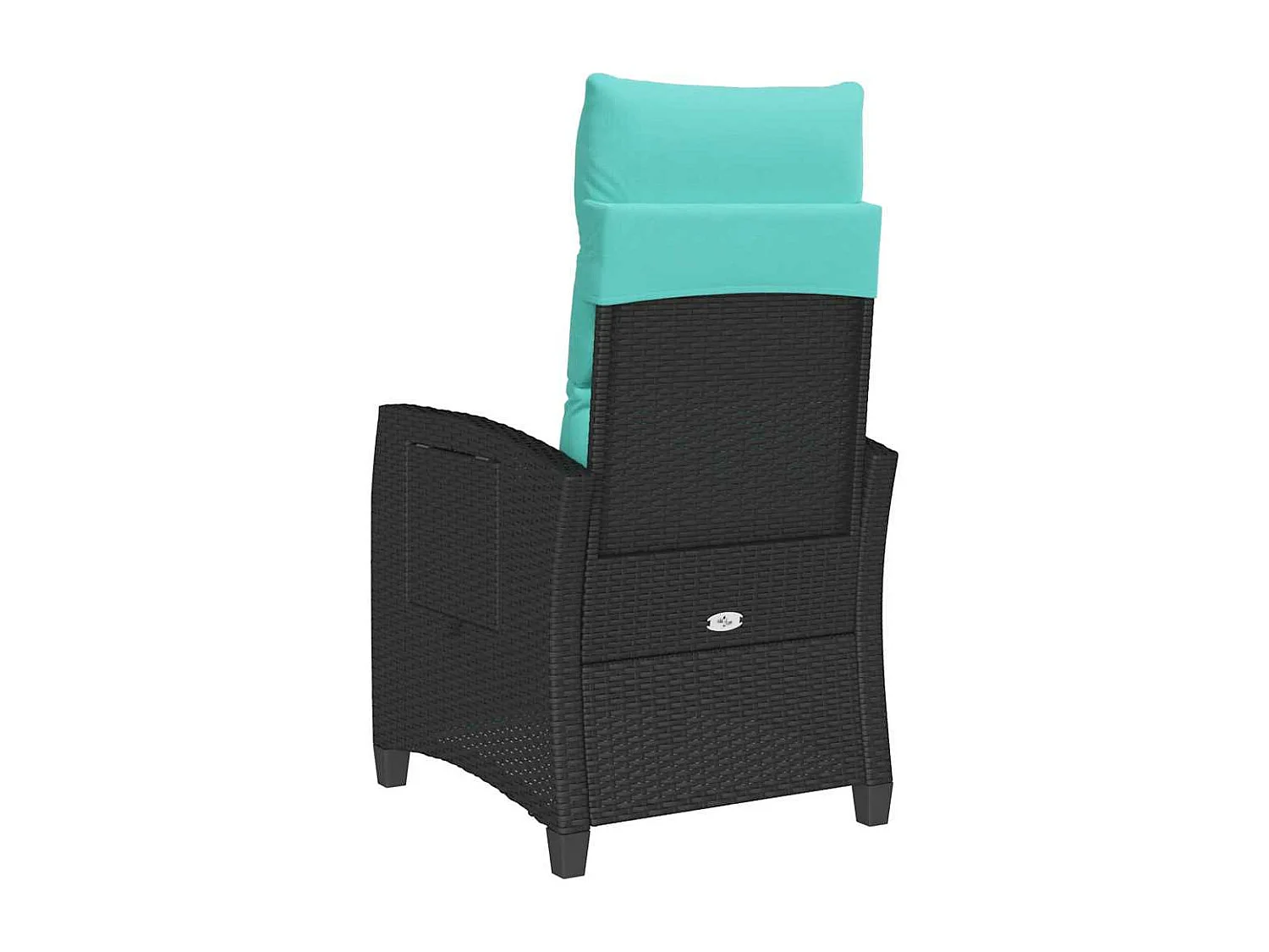 Silla de jardín reclinable con mesa auxiliar ratán negro