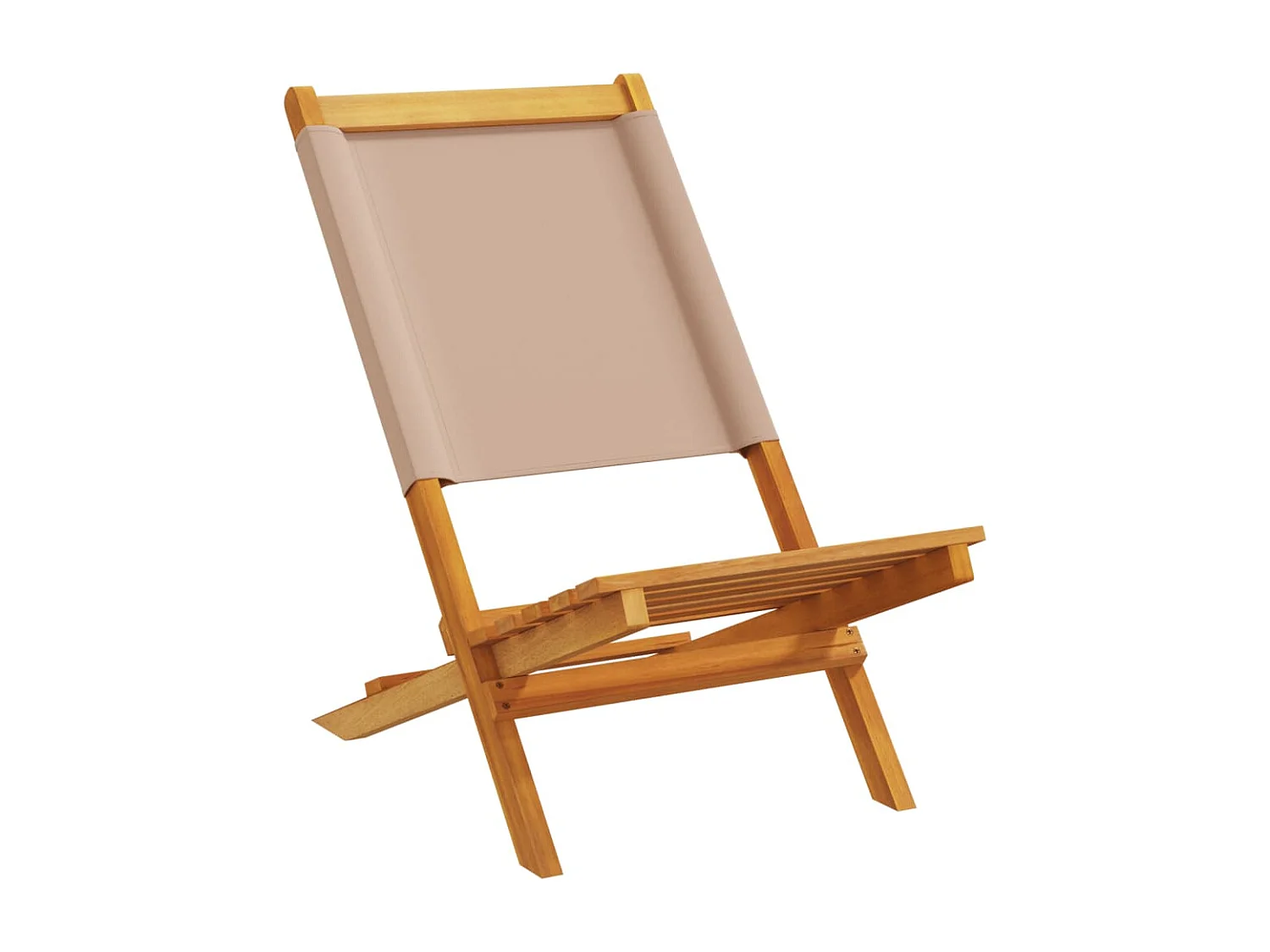 Chaises de jardin pliantes lot de 4 taupe tissu et bois massif