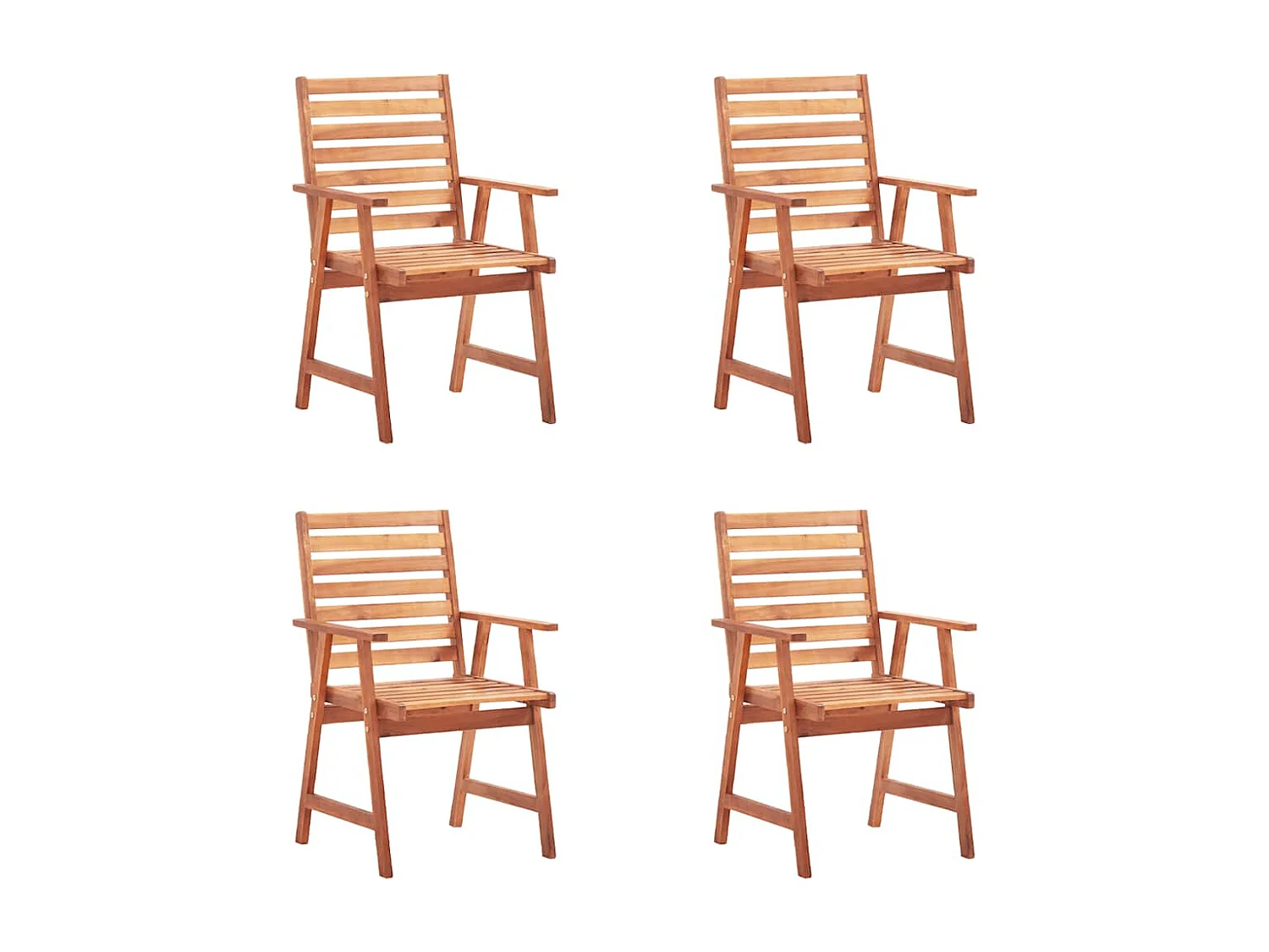 Sillas comedor de jardín y cojines 4 unidades madera maciza acacia