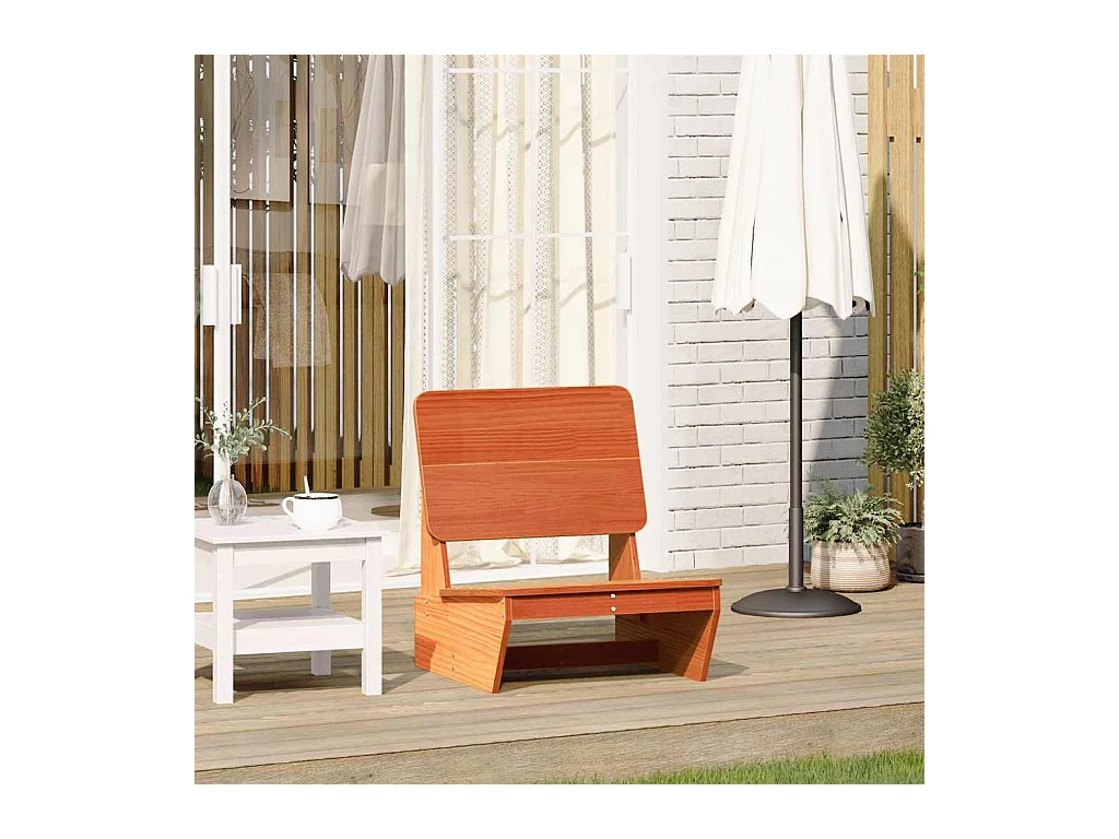 Chaise de jardin cire marron 60x64x70,5 cm bois de pin massif