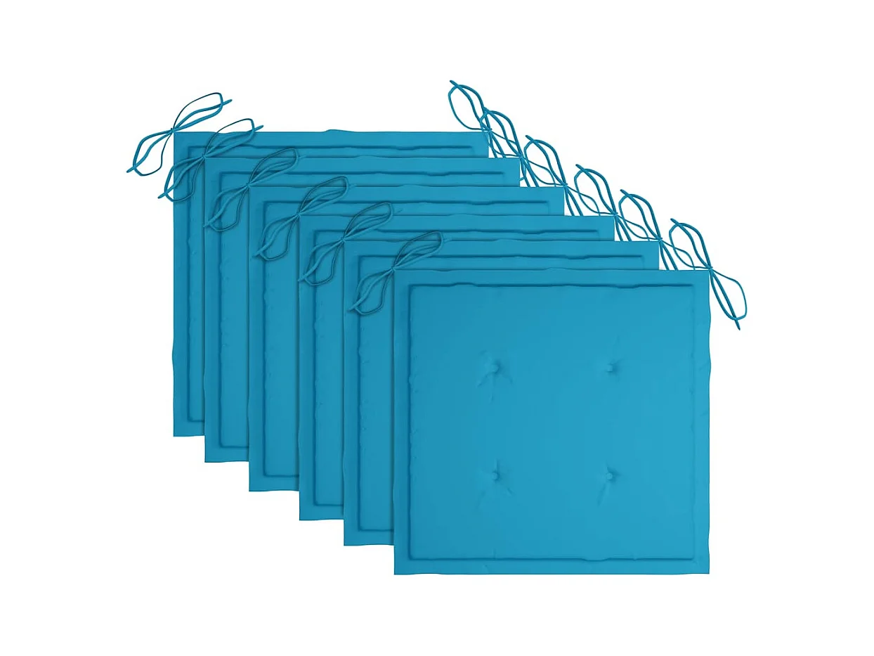 Tuinstoelen 6 st met kussens massief acaciahout