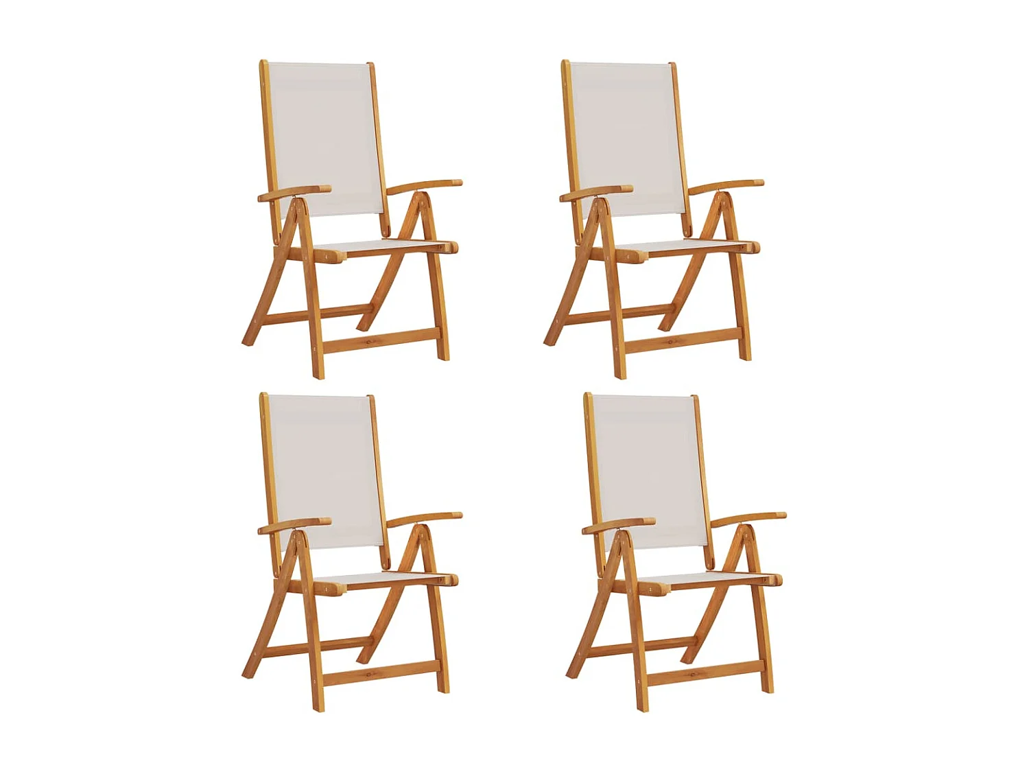 Tuinstoelen inklapbaar 4 stukkenmassief acaciahout en textileen