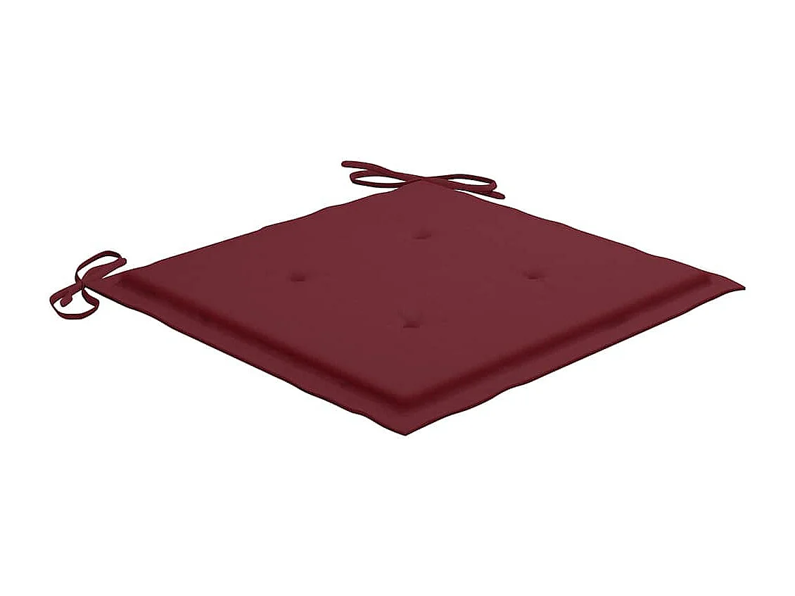 Chaises de jardin avec coussins bordeaux 8 pièces Teck massif