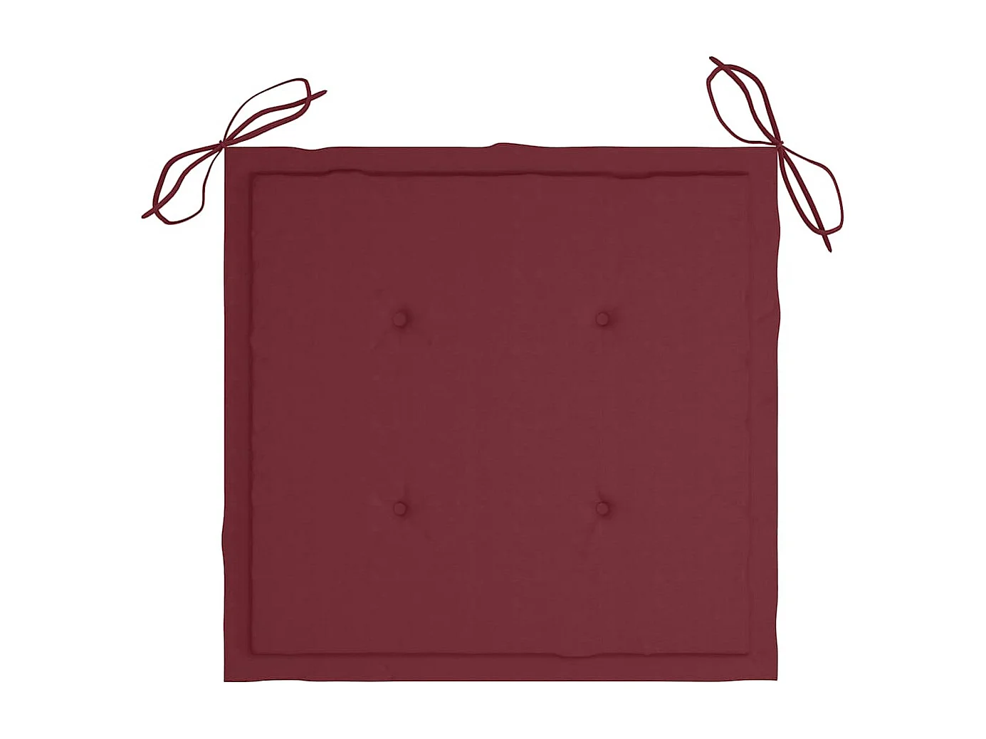 Tuinstoelen 8 st met wijnrode kussens massief teakhout