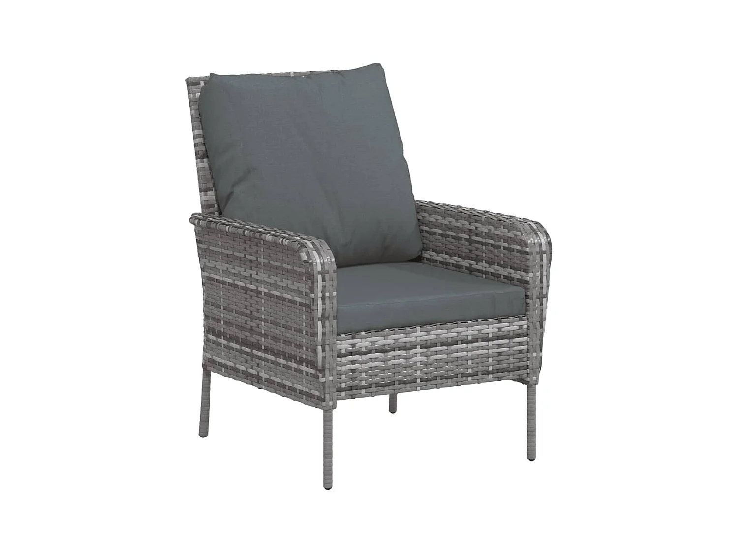 Chaise de jardin avec tabouret gris résine tressée