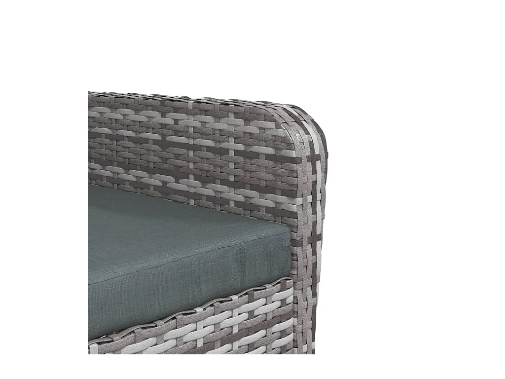 Chaise de jardin avec tabouret gris résine tressée