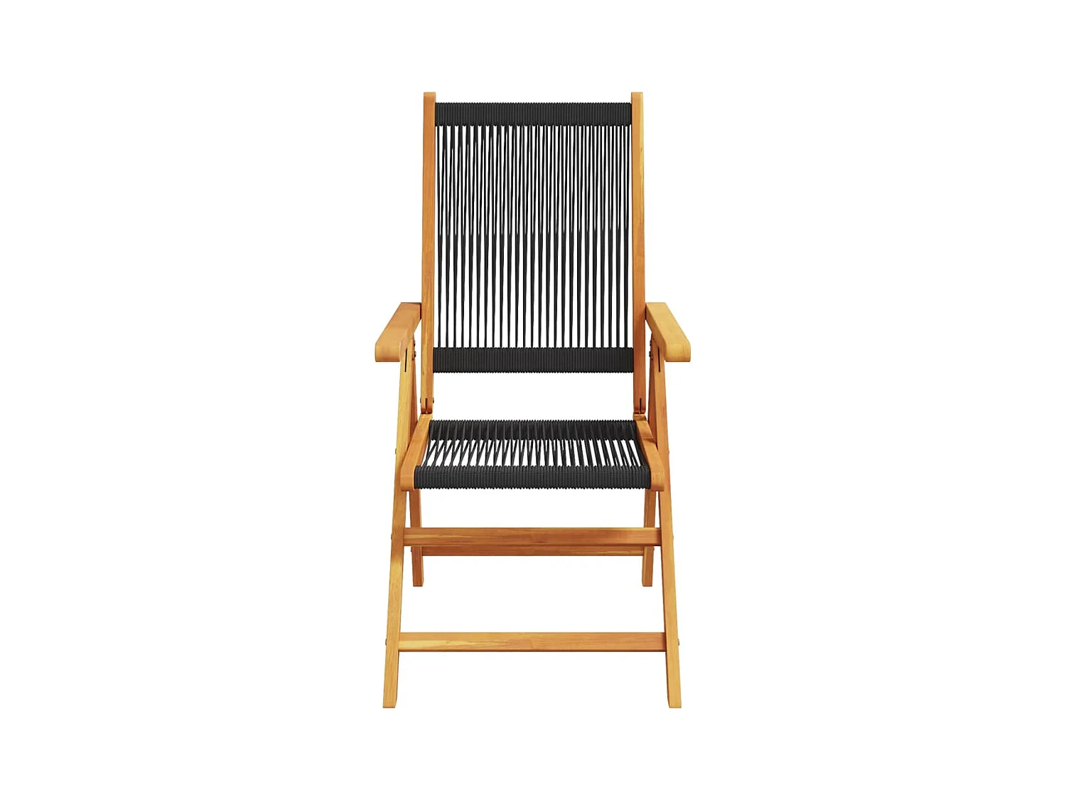 Chaises inclinables de jardin lot de 8 noir bois massif acacia