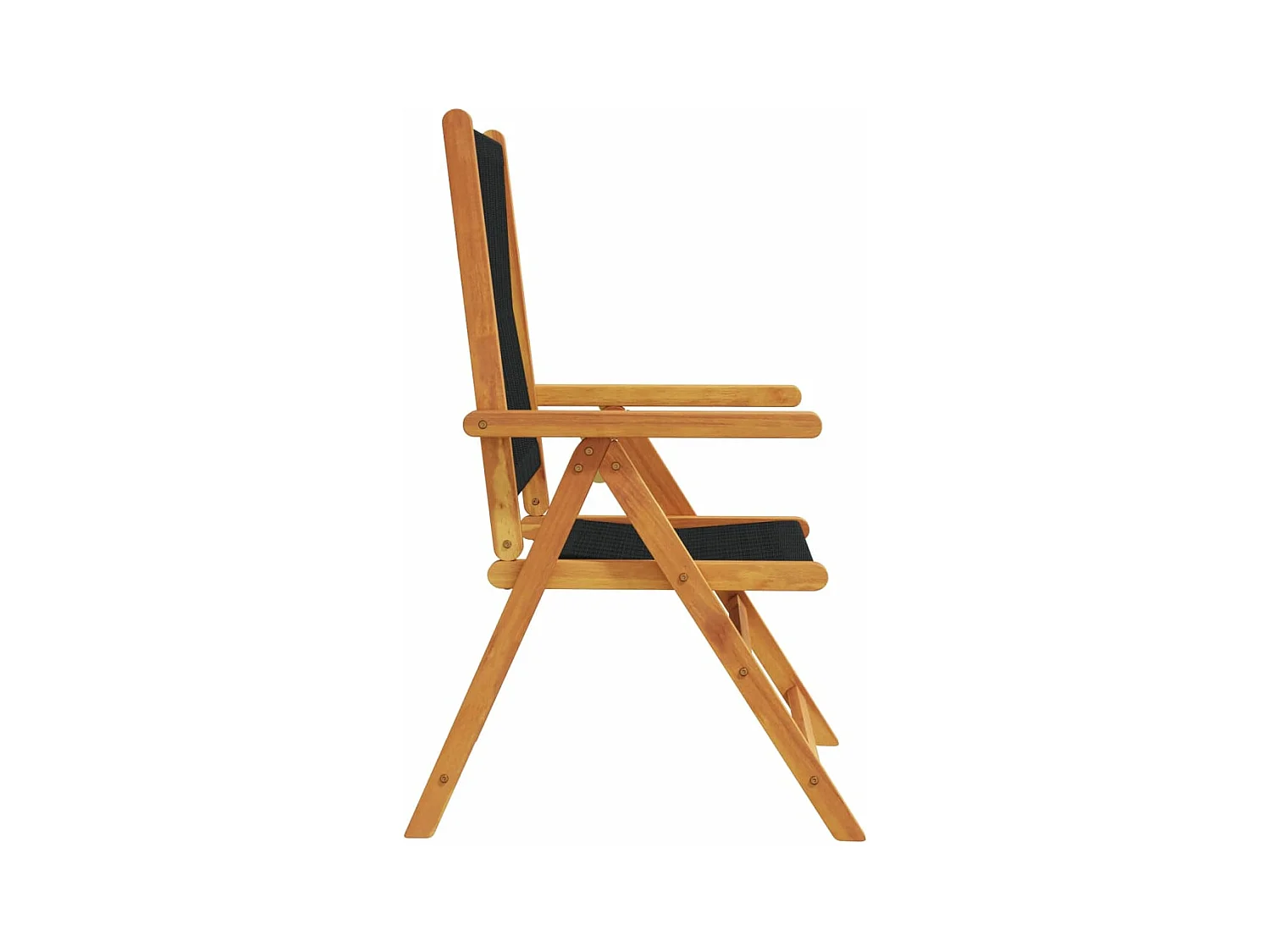 Chaises inclinables de jardin lot de 8 noir bois massif acacia