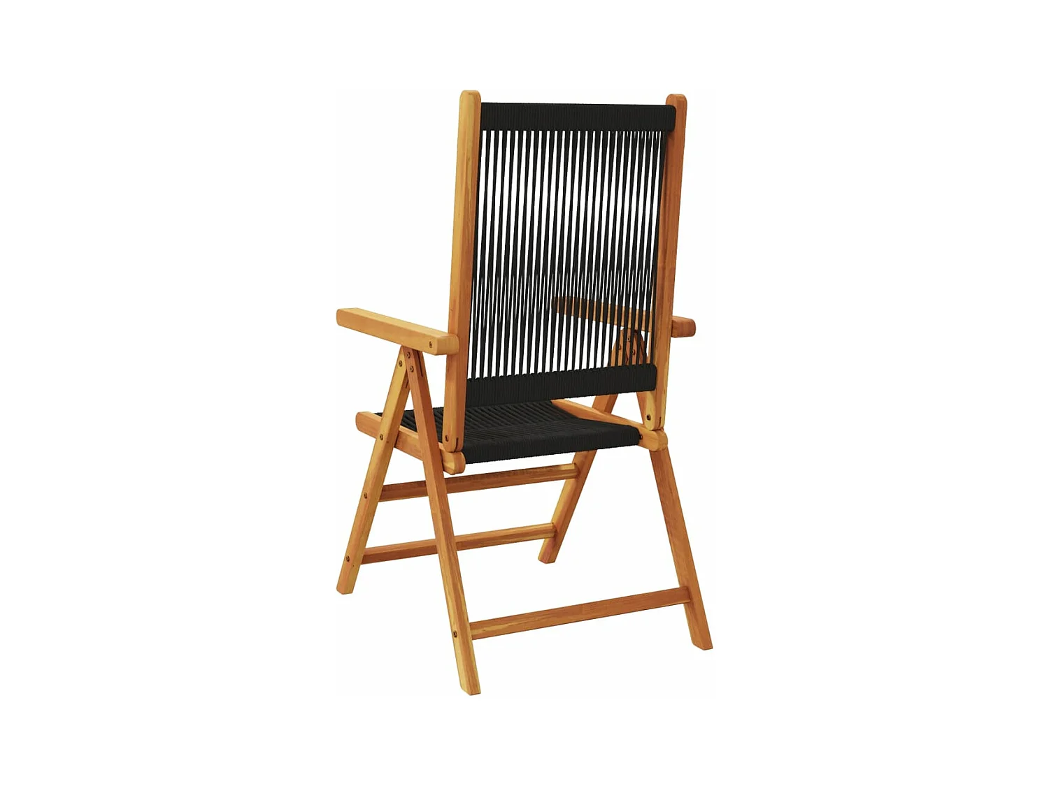 Chaises inclinables de jardin lot de 8 noir bois massif acacia