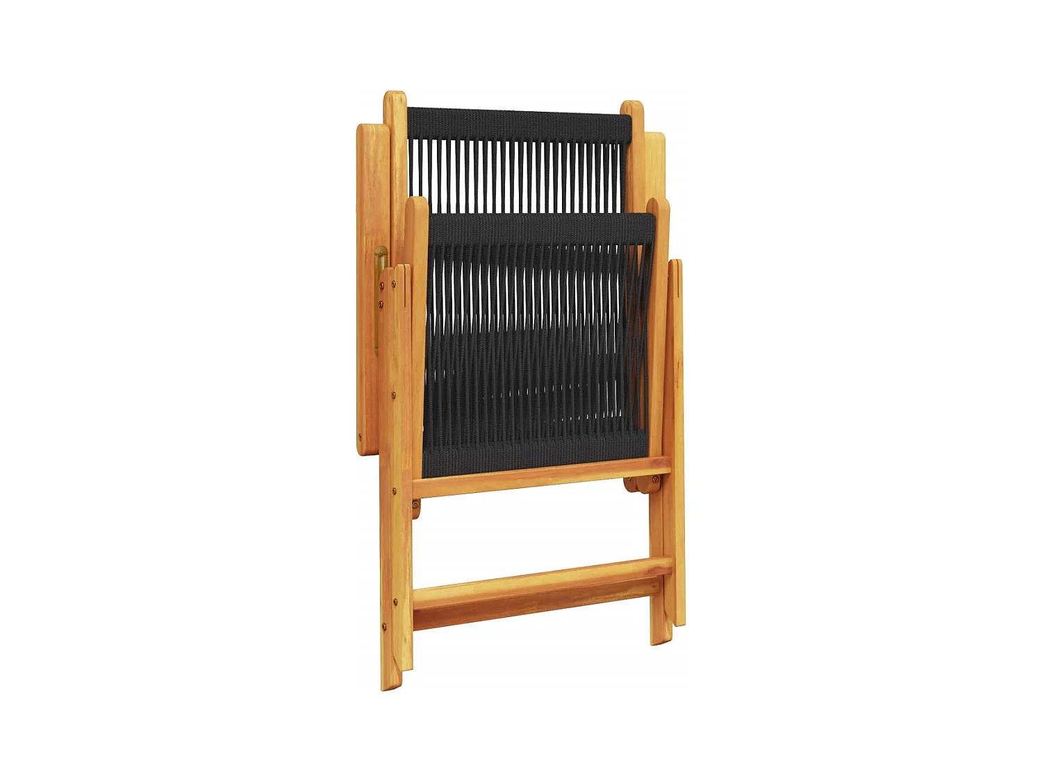Chaises inclinables de jardin lot de 8 noir bois massif acacia