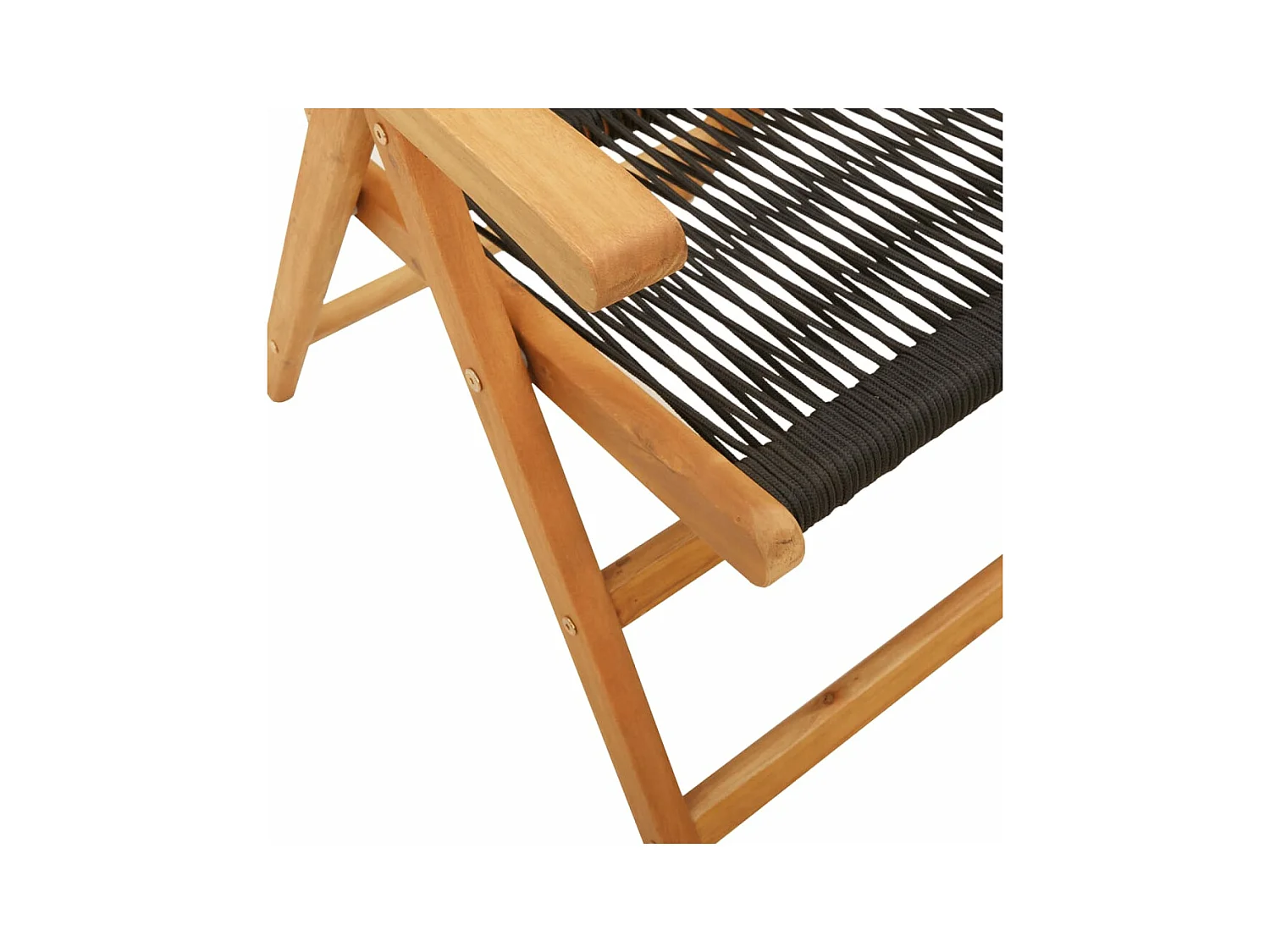 Chaises inclinables de jardin lot de 8 noir bois massif acacia