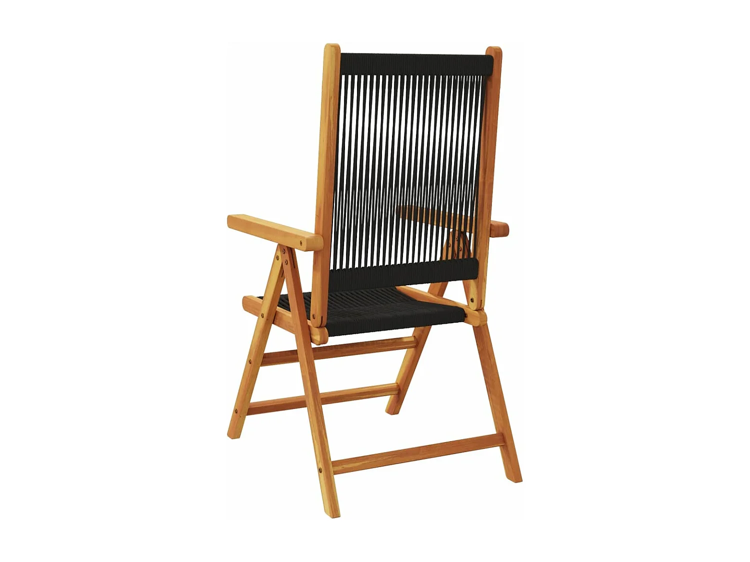 Chaises inclinables de jardin lot de 8 noir bois massif acacia