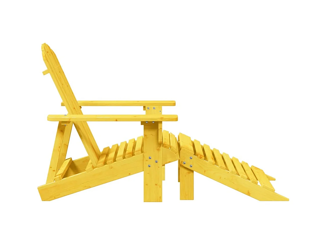 Cadeira adirondack com otomana madeira de abeto maciça amarelo