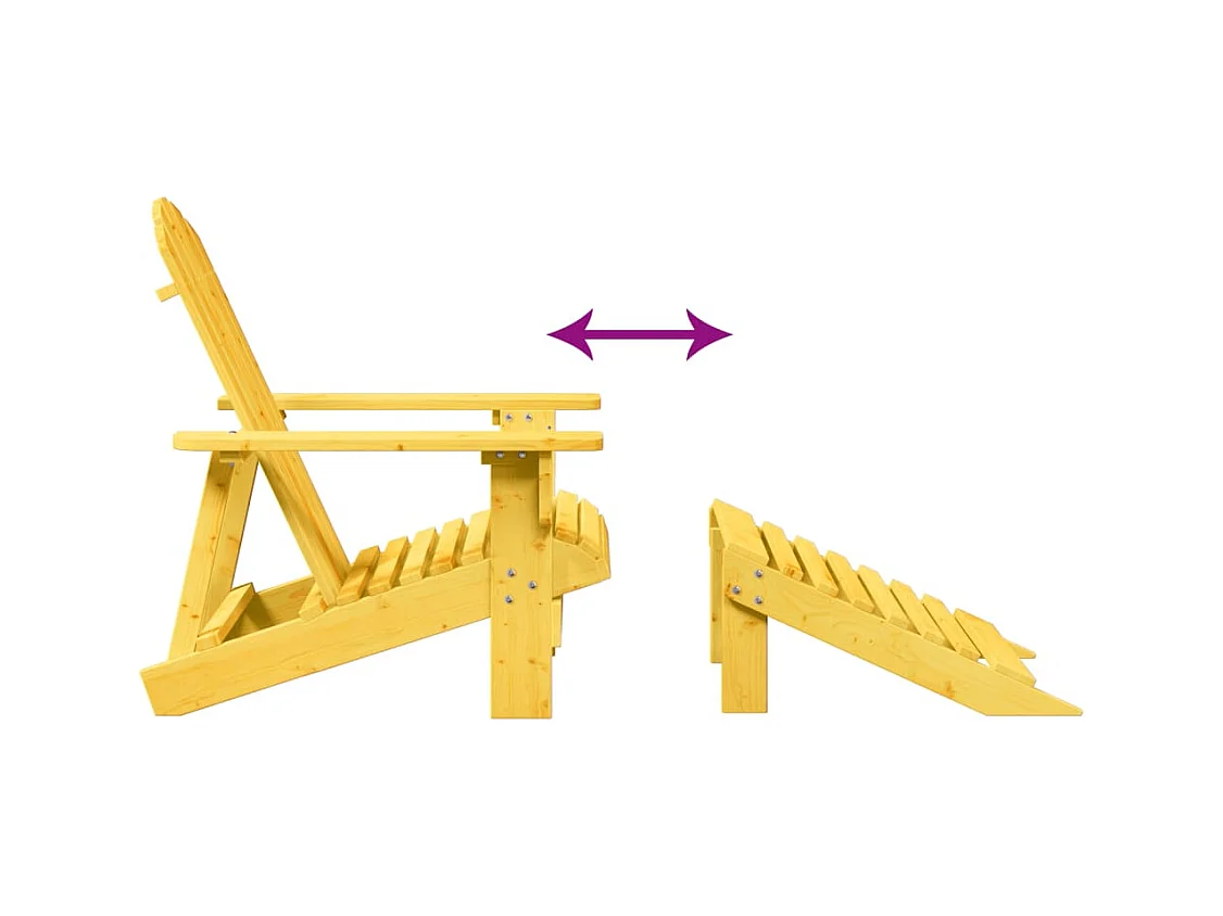 Cadeira adirondack com otomana madeira de abeto maciça amarelo