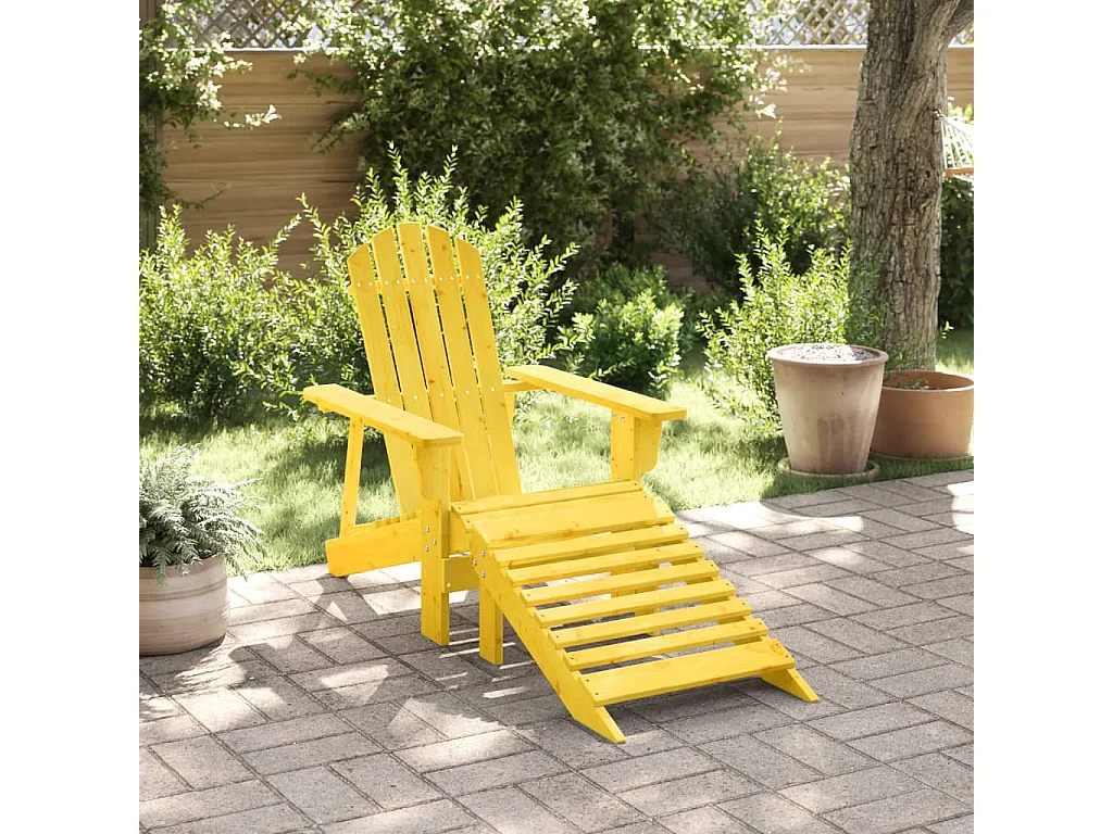 Cadeira adirondack com otomana madeira de abeto maciça amarelo