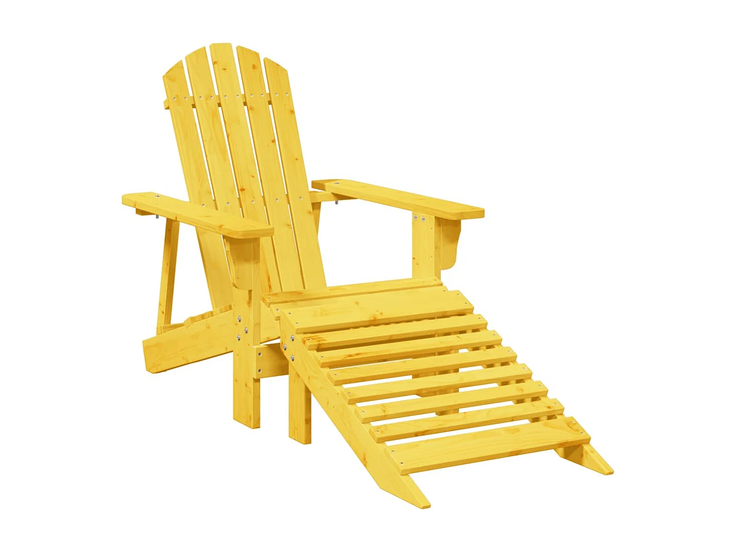 Cadeira adirondack com otomana madeira de abeto maciça amarelo