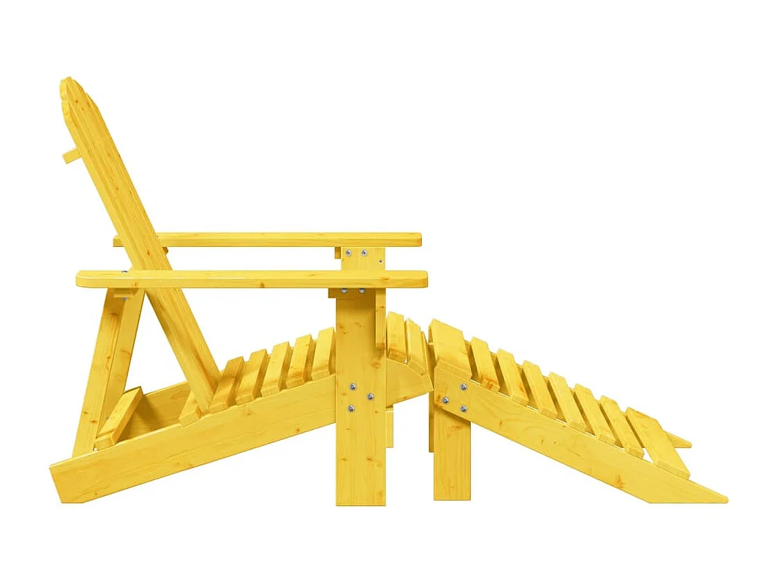 Cadeira adirondack com otomana madeira de abeto maciça amarelo