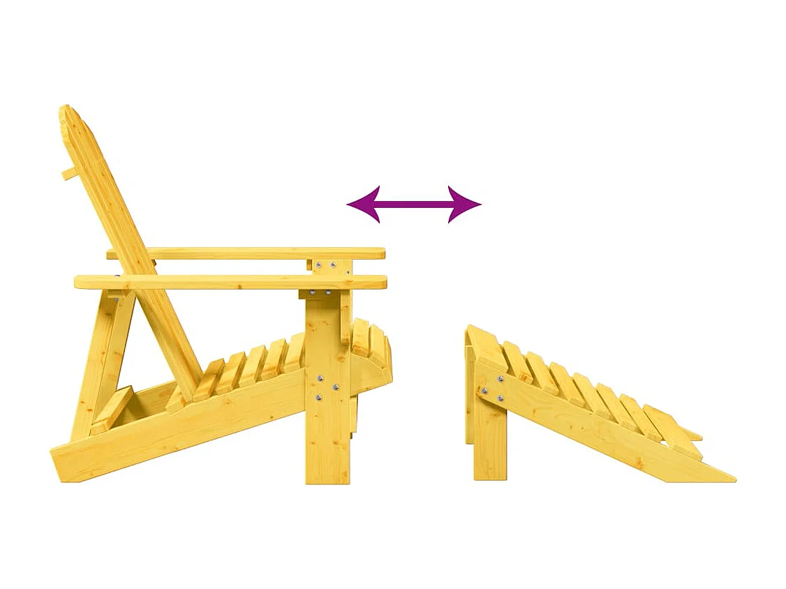 Cadeira adirondack com otomana madeira de abeto maciça amarelo