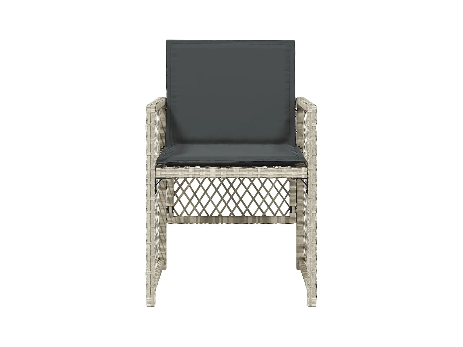 Sillones de jardín con cojines 4 unidades ratán sintético gris claro