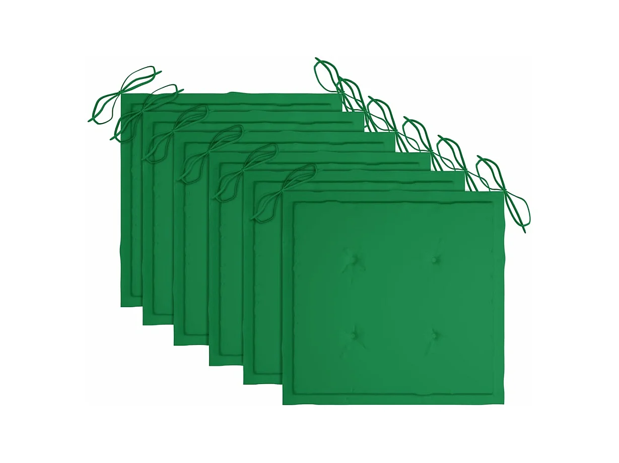 Chaises de jardin 6 pièces avec coussins Bois d'acacia solide