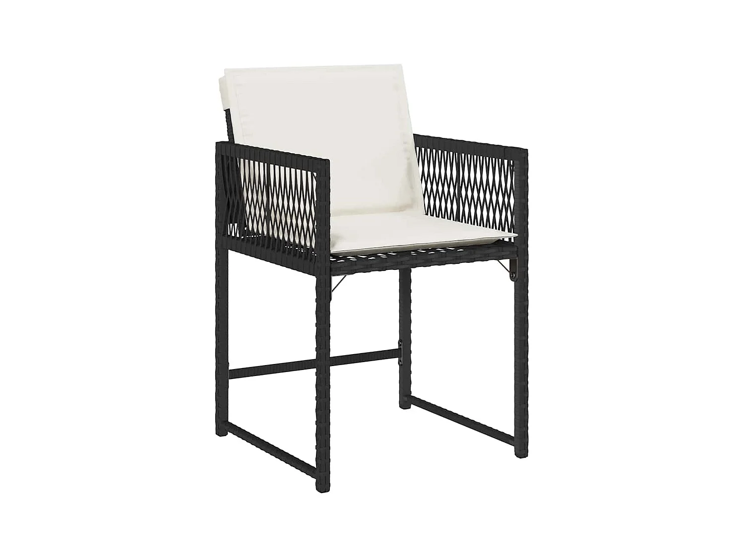 Sillas de jardín con cojines 4 unidades ratán sintético negro