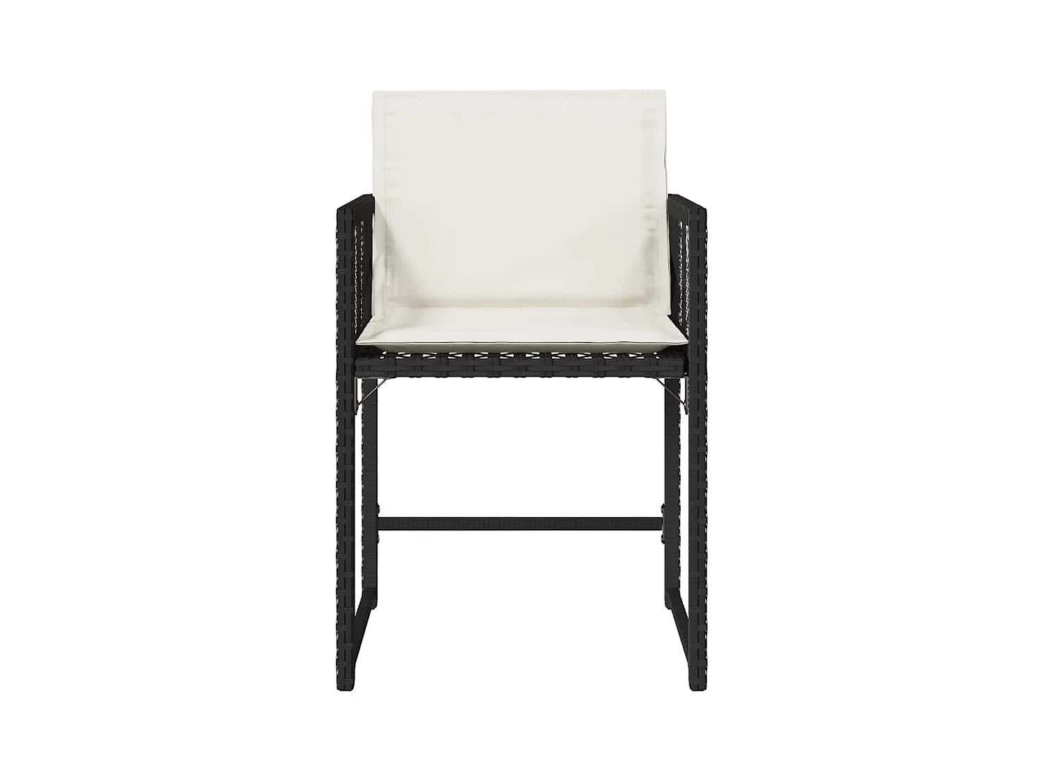 Sillas de jardín con cojines 4 unidades ratán sintético negro