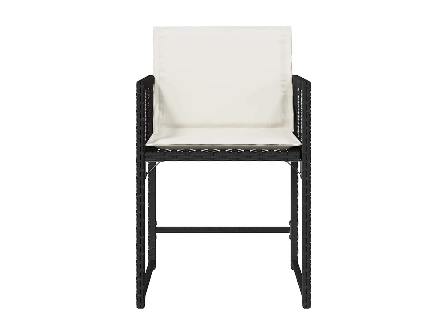 Chaises de jardin lot de 4 avec coussins noir résine tressée