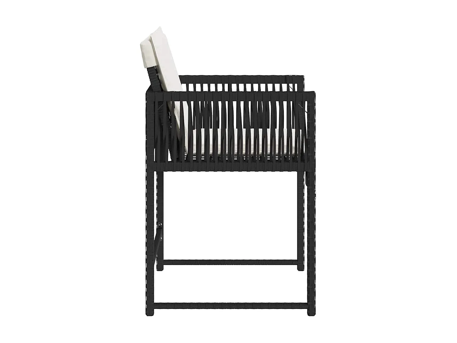 Chaises de jardin lot de 4 avec coussins noir résine tressée