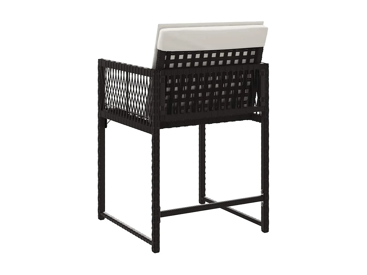 Chaises de jardin lot de 4 avec coussins noir résine tressée