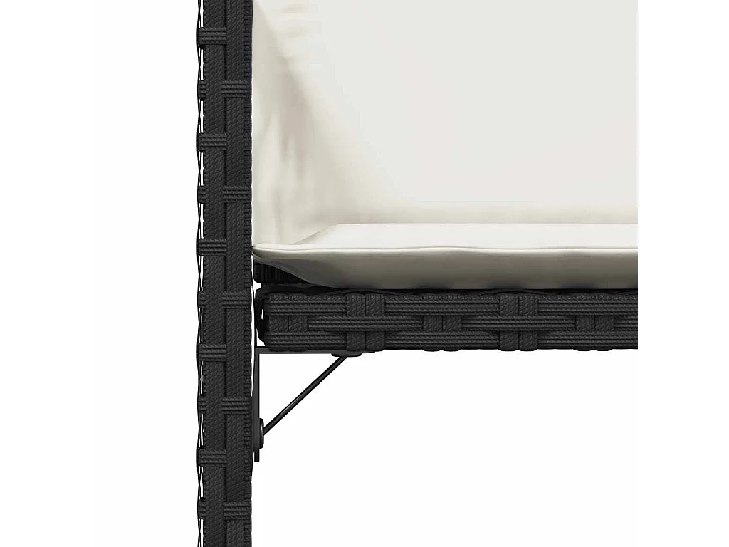 Chaises de jardin lot de 4 avec coussins noir résine tressée