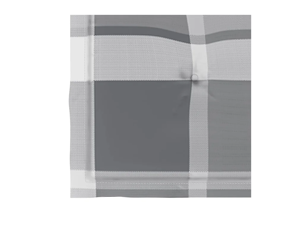 Chaises de jardin et coussins à carreaux gris 6 pièces Teck massif