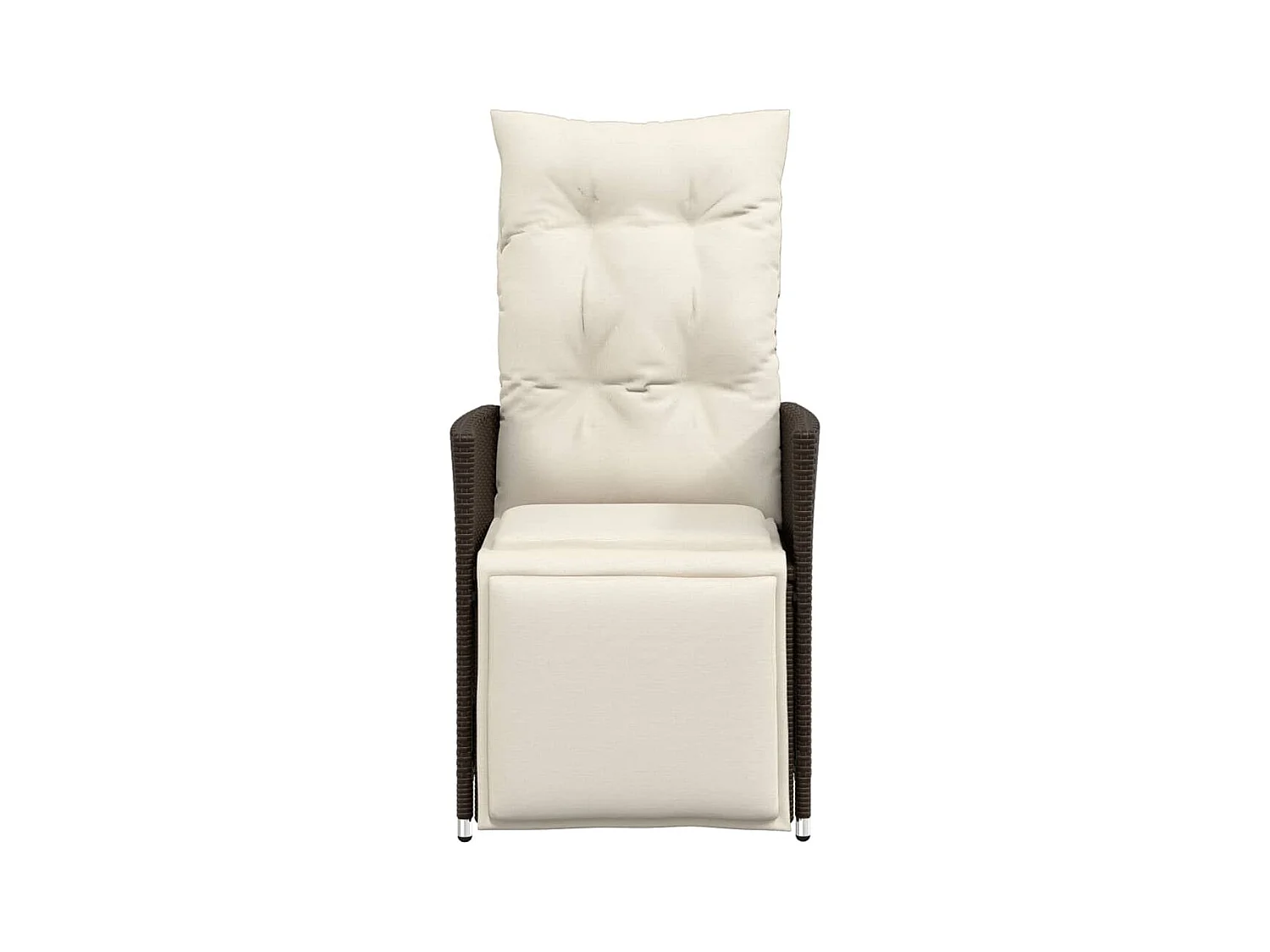 Chaise inclinable de jardin avec coussins marron résine tressée