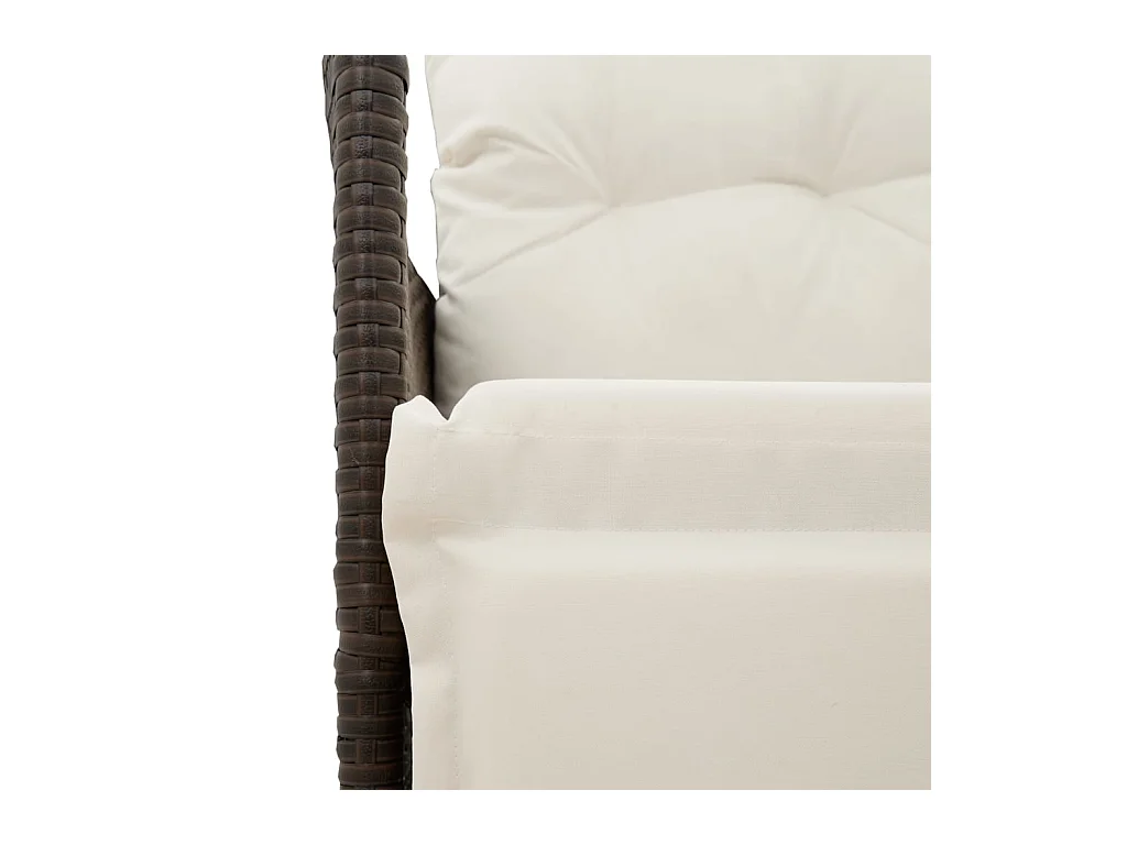 Chaise inclinable de jardin avec coussins marron résine tressée