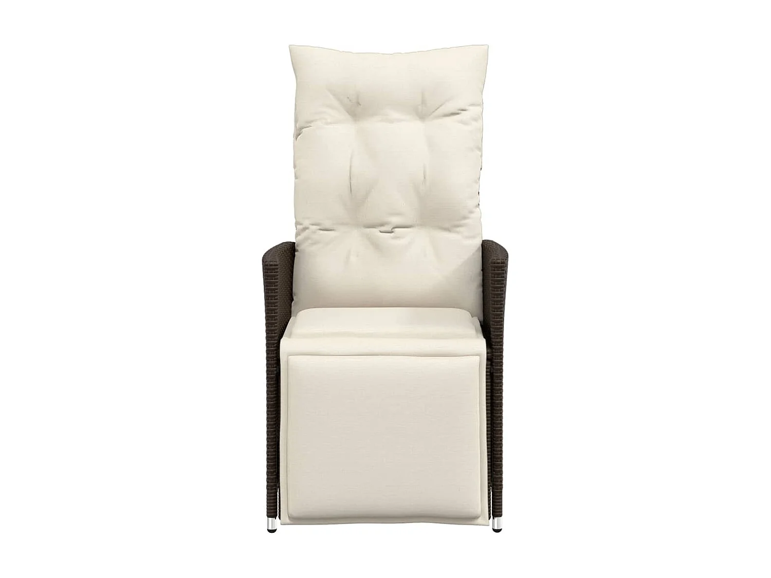 Chaise inclinable de jardin avec coussins marron résine tressée