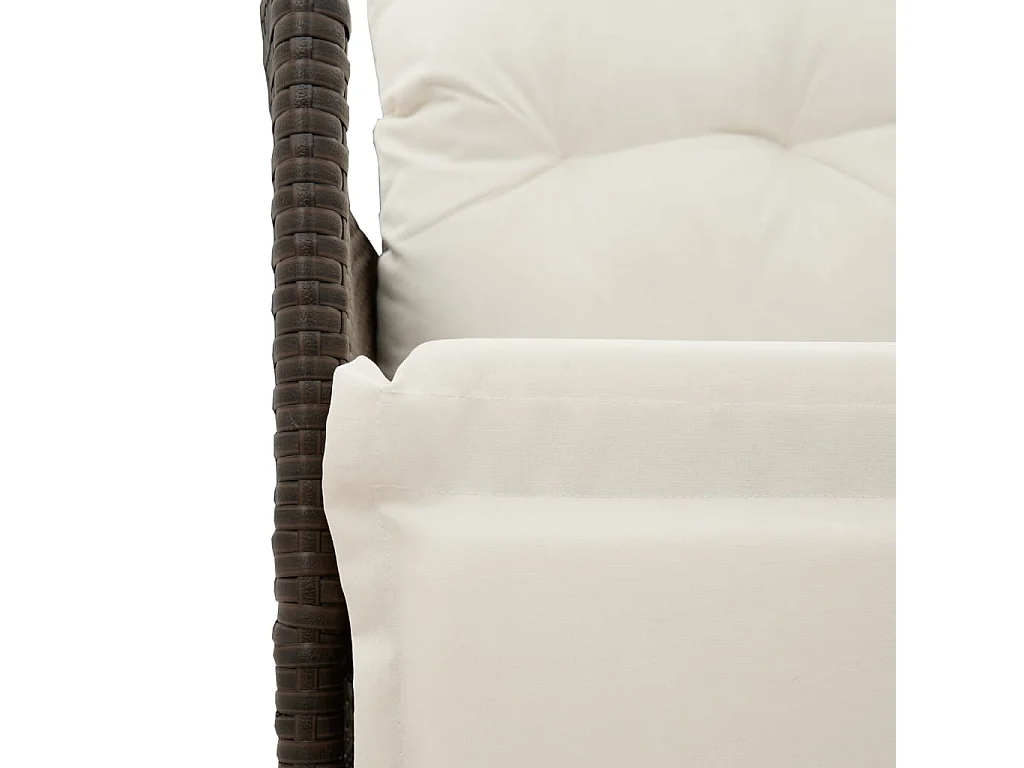 Chaise inclinable de jardin avec coussins marron résine tressée