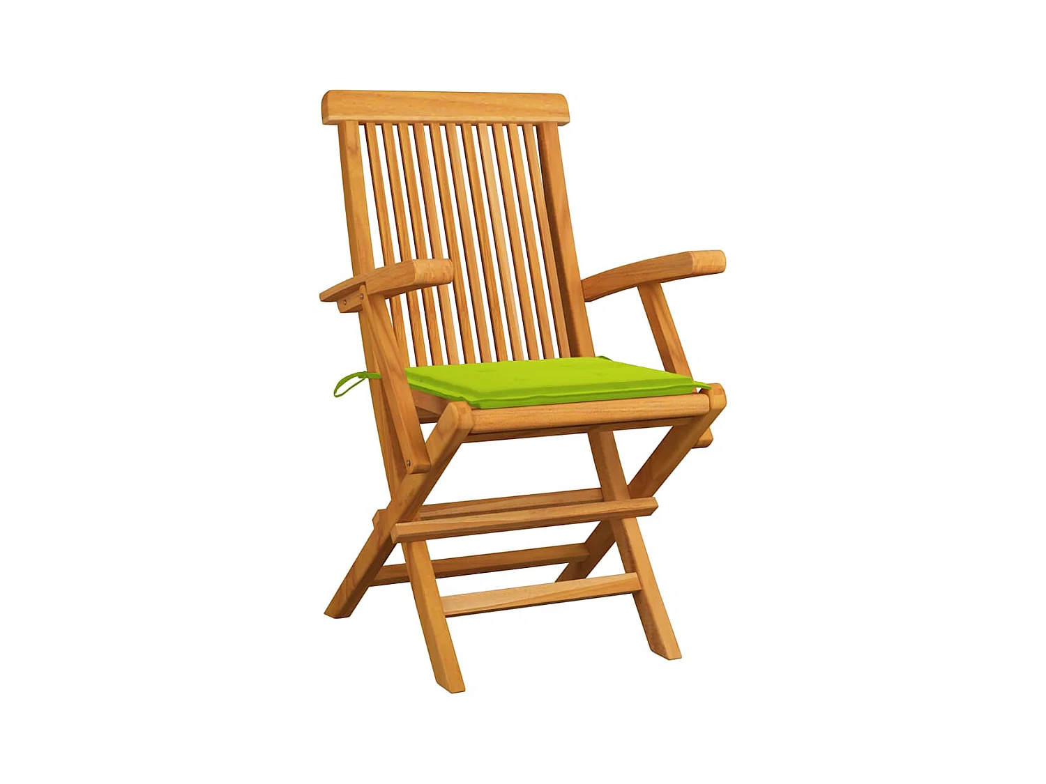 Chaises de jardin avec coussins vert vif 3 pièces Bois de teck