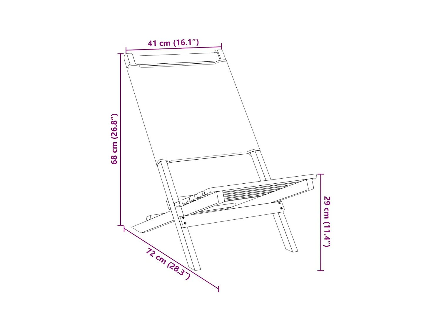 Chaises de jardin pliantes lot de 8 tissu et bois massif