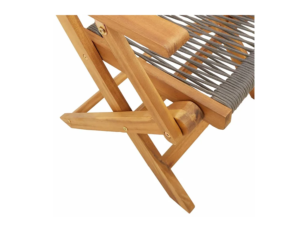 Chaises pliables de jardin 4 pièces gris bois d'acacia massif
