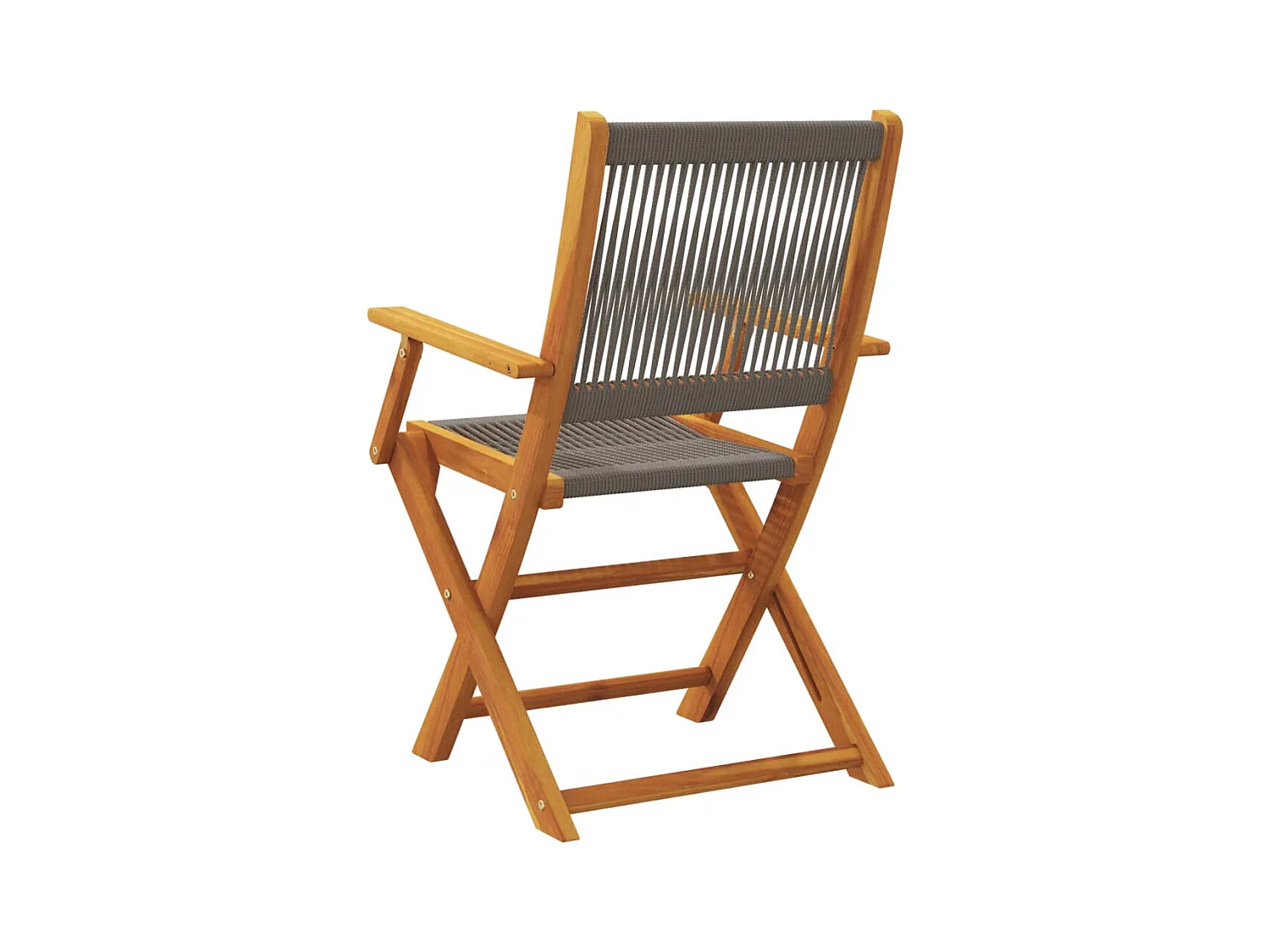 Chaises pliables de jardin 4 pièces gris bois d'acacia massif